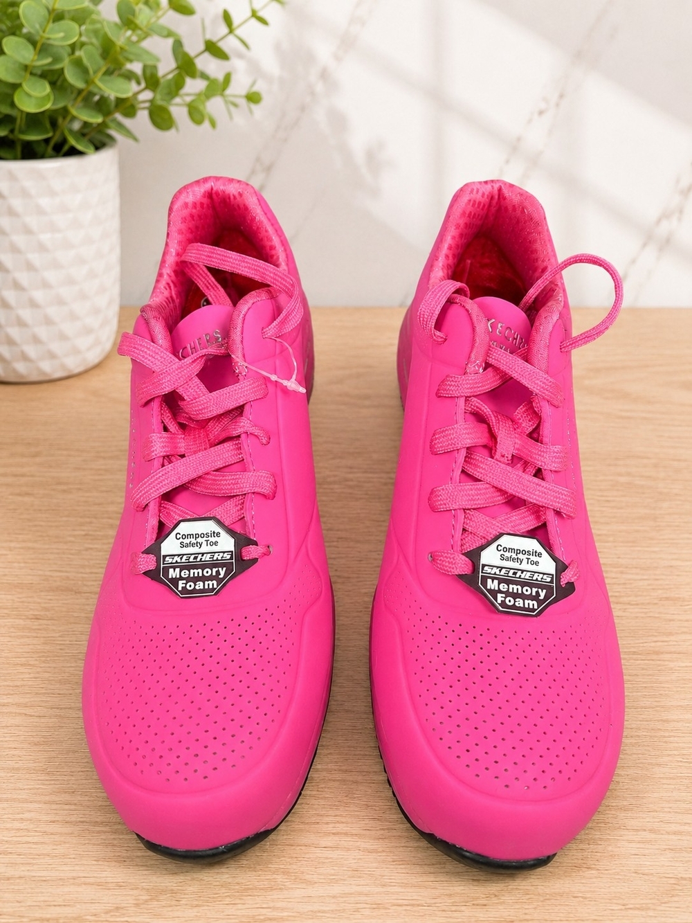 Skechers Work 108101 Composite Safety Toe Pink Shoes Women's 9 NWT